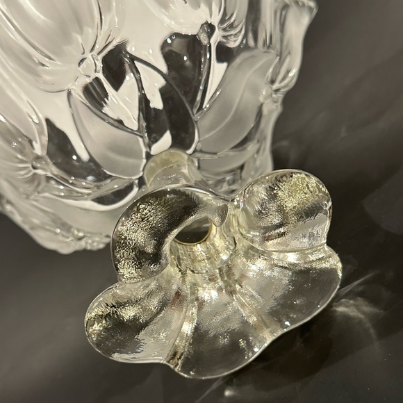 Mikasa Crystal Pedestal Tulips Satin Frosted Glass Footed Bowl 7" - Picture 4 of 9